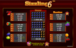 Sizzling 6 Screen 2
